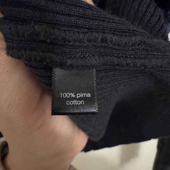 Peruvian Connection Blue Floral Double Button Pima Cotton Cardigan Sweater Small - Picture 7 of 9